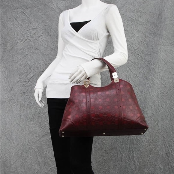 GUCCI Black Horsebit Embossed Leather Satchel Bag - Picture 6 of 6